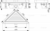 Душевой лоток AlcaPlast ARZ1 угловой Водоотводящий желоб