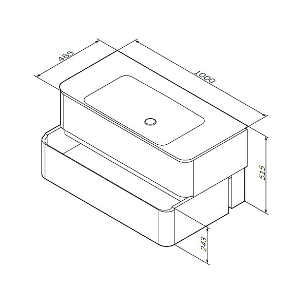 M30FHX1002WG Sensation, База под раковину, подвесная, 100 см, ящики, белый, глянцевая, шт