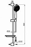 Душевой набор AZARIO ESTA: душевая лейка, шланг, штанга, мыльница (AZ-15752010)