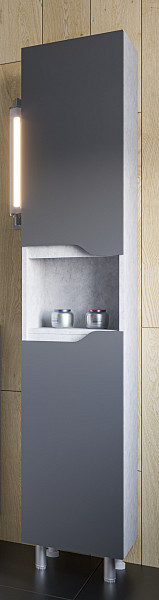 Шкаф-пенал "Абигель 35", универсальный, серый / цемент