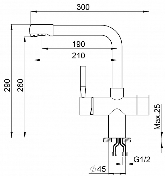 Смеситель для кухни Granula GR-2088 классик, 2088cl