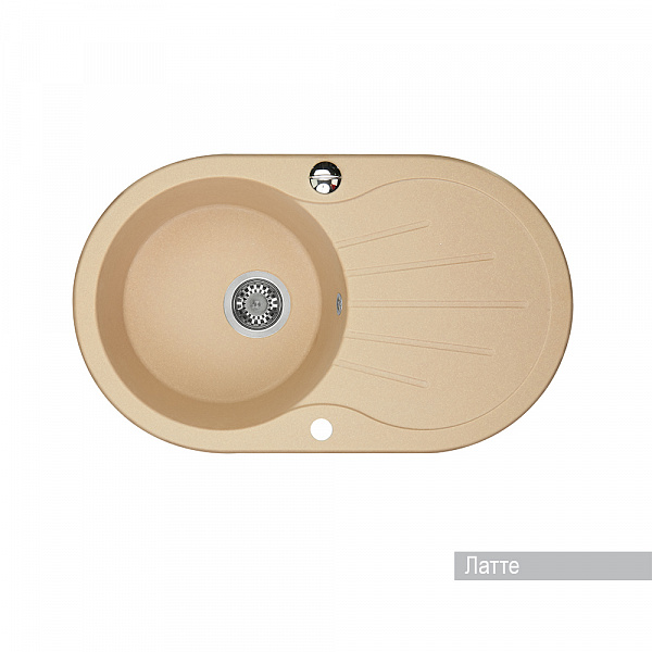 Мойка для кухни Aquaton Паола круглая с крылом латте 1A714032PA260