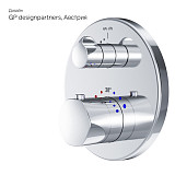 F9075600 Gem смеситель д/душа с термостатом, монтируемый в стену, хром, шт