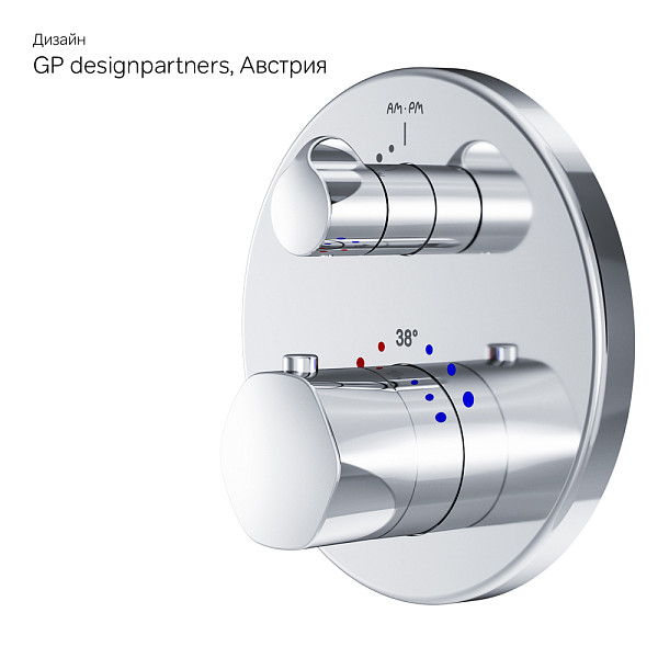 F9075600 Gem смеситель д/душа с термостатом, монтируемый в стену, хром, шт