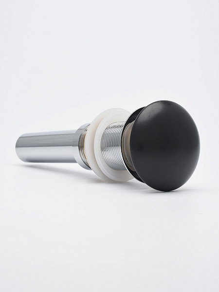 AQM7002-0MB Донный клапан AQUAme без перелива, керамическая накладка, цвет черный матовый