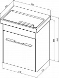Мебель для ванной Aquanet Августа 50 (Moduo Slim) белый 00254067