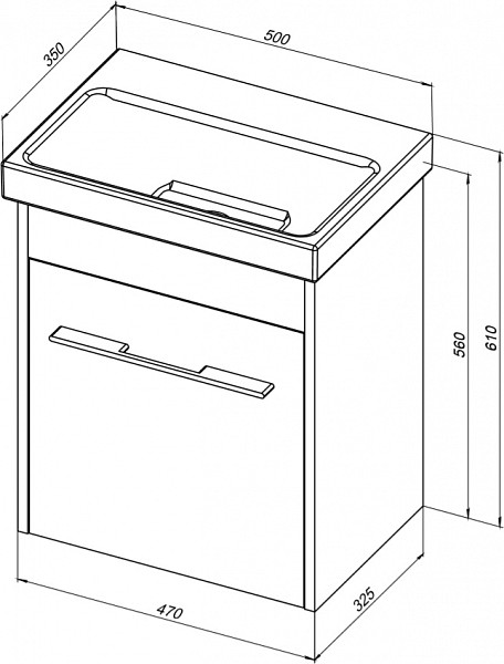 Мебель для ванной Aquanet Августа 50 (Moduo Slim) белый 00254067