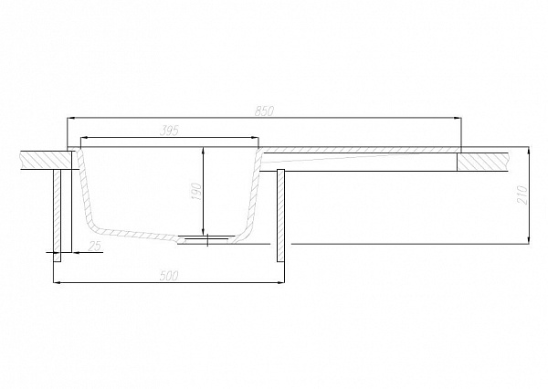 Мойка для кухни Aquaton Верона прямоугольная с крылом графит 1A710032VR210