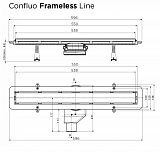 Душевой поддон под плитку Confluo Board UNI 900 со встроенный лотком Frameless Line 550 Pestan