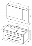 Комплект мебели для ванной Aquanet Нота NEW 100 белый (камерино) 00230303