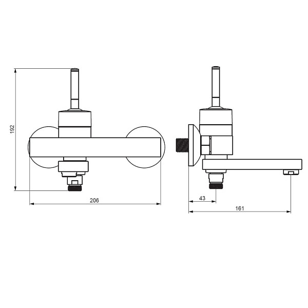 291000200 Arc, смеситель для ванной и душа, никель