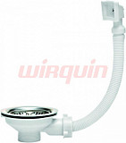 Выпуск чаша Wirquin D90 мм из нерж. стали с прямоугольным переливом