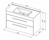 Мебель для ванной Aquanet Августа 100 белый (ручка хром, раковина Flat) 00281160