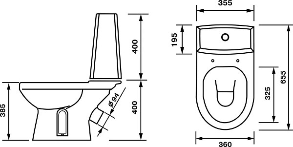 Унитаз-компакт Оскольская керамика Леда Люкс