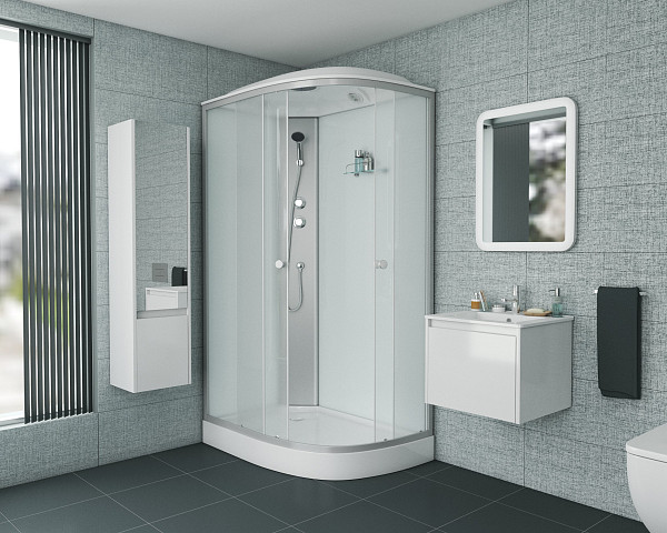 Душ.каб. NG-4312-14L (1200х800х2150) низкий поддон(13см) стекло МАТОВОЕ 3 места