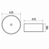 Раковина Azario 41,5х41,5х16 круглая, белая (AZ4570)