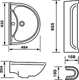 Раковина Оскольская керамика Престиж Престиж 63 с пьедесталом, черная