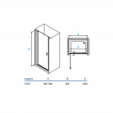Душевая дверь "KOLLER POOL" одноэлементная  NEON NS90C 900x1900 прозрачная Transparent  6мм CALC FREE хром