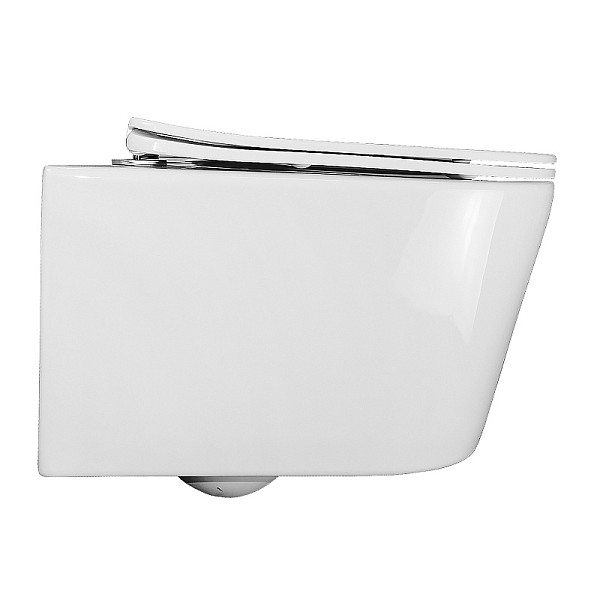 Унитаз подвесной Azario Ollin 360х535х371 безободковый, слив "Торнадо", с быстросъемным сиденьем микролифт (AZ-0513R)