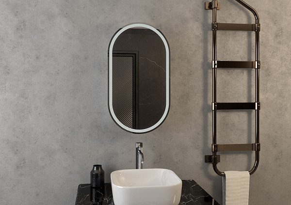 Зеркало-шкаф Континент "Elmage white LED" 450х800