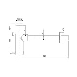 Бутылочный сифон для умывальника, черный матовый, Optima Home, IDDIS, OPTBL00i84