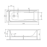 W90A-160-070W-R Gem, каркас в комплекте с монтажным набором 160х70  см, шт