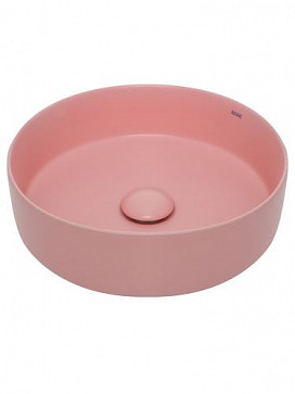 AQM5012 Раковина накладная AQUAme круглая, цвет розовый матовый. 355x355x120