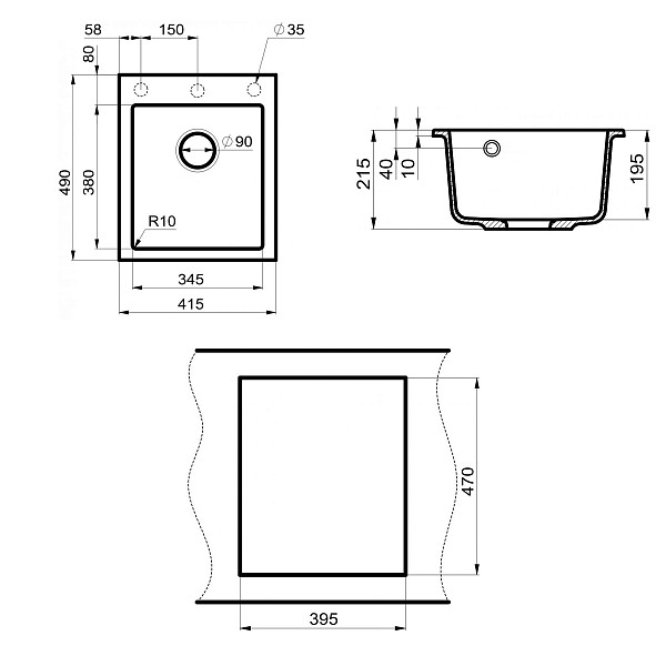 Мойка кухонная Point Динара 42 PN3004GR, графит