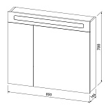 Шкаф-зеркало, 80 см, двухдверный, белый, New Mirro, IDDIS, NMIR802i99