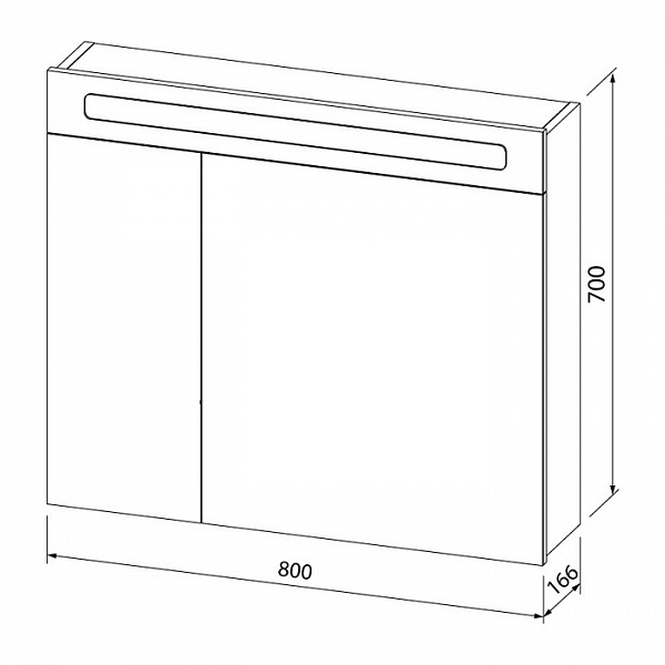 Шкаф-зеркало, 80 см, двухдверный, белый, New Mirro, IDDIS, NMIR802i99
