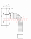 Сифон NEO Wirquin с выпуском 1½ х 40 мм и гофротрубой L800 мм, 40 х 40/50 мм