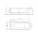 W72A-170-070W-A2 Ванна акриловая spirit 170x70, без слива/перелива