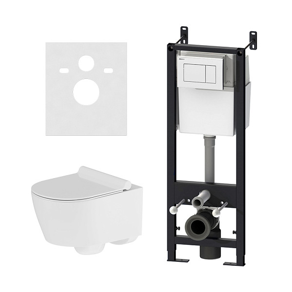 DX77.IS10101.1700 Инсталляция с клав белый с подвесным унитазом Jupiter безободк с сид м/лифт