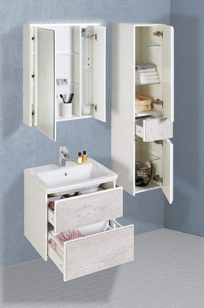 Зеркальный шкаф Roca Ronda 60 белый матовый/бетон ZRU9303007