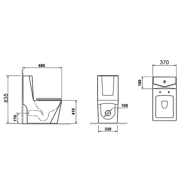 Унитаз Cristal GR-4491 Cristal (680*370*835) напольный с толстой крышкой, 1 место