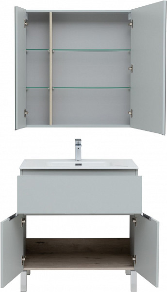 Мебель для ванной Aquanet Алвита New 80 1 ящик, 2 дверцы, серый 00274211