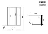 Душ.каб. NG-2510-14RBKG (1200х800х2000) высокий поддон(40см) стекло ТОНИРОВАННОЕ 4 места