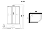 Душ.каб. NG-7510-14L BLACK (1200х800х2150) высокий поддон(40см) стекло МОЗАИКА 4 места