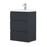 M91FSX0602GM GEM S, База под раковину, напольная, 60 см, 3 ящика, графит матовый