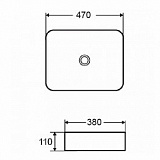 Раковина Azario 470х380х110 накладная, белая (AZ-2178-S)