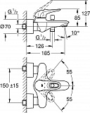 Смеситель для ванны с душем Grohe Eurostyle New 33591LS3