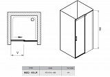 Душевая дверь Ravak Matrix MSD2-100 R блестящий+транспарент 0WPA0C00Z1