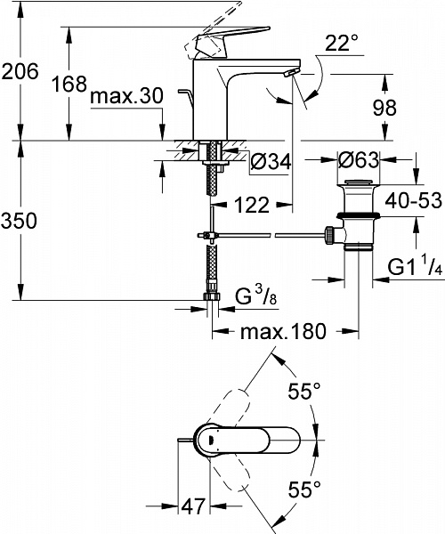 Смеситель для раковины Grohe Eurosmart Cosmopolitan 23325000