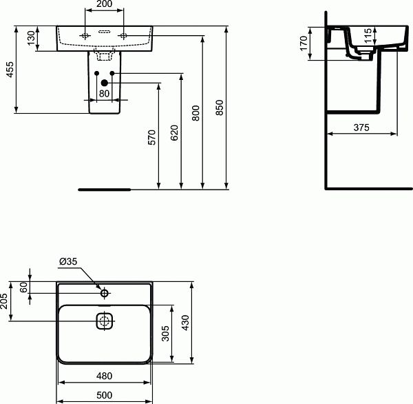 Раковина Ideal Standard Strada II 50 см T292801