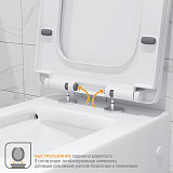 Унитаз GR-4400S Falcon (665*350*820) напольный с тонкой крышкой, 1 место