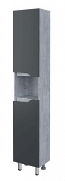 Шкаф-пенал "Абигель 35", универсальный, серый / цемент