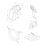 FB85A2H020 X-Joy, набор: см-ль д/душа, душевой набор ( ручн.душ 120 мм, 3 режима), шланговое присоед