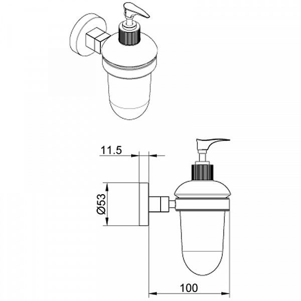 Дозатор жидкого мыла стеклянный AZARIO NESSY, хром (AZ-73112)