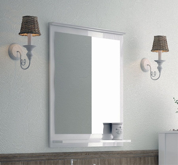 Зеркало с полкой Corozo Блюз 75 белое SD-00000029