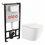 Система инсталляций Circulo:инсталяция,унитаз подвесной безободковый, сиденье дюропласт , микролифт , быстросьемное  Selena C001WG/AM101